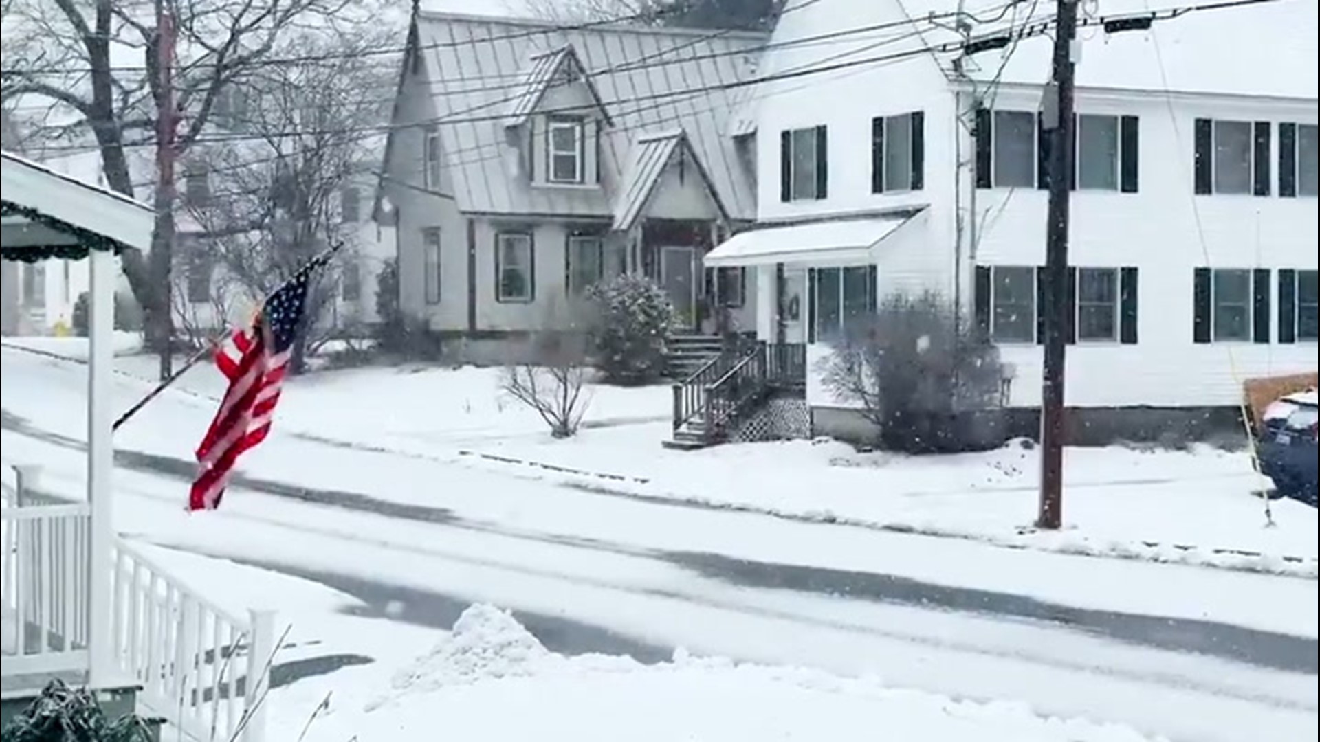 It was a snowy Saturday morning in Bath, Maine, on Jan. 2, as a storm pushed through New England.