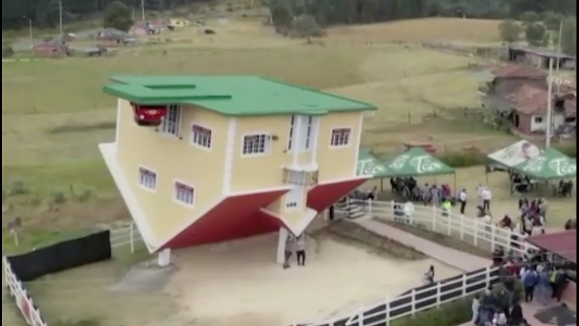 Tourists flipping for 'upside-down house' in South America