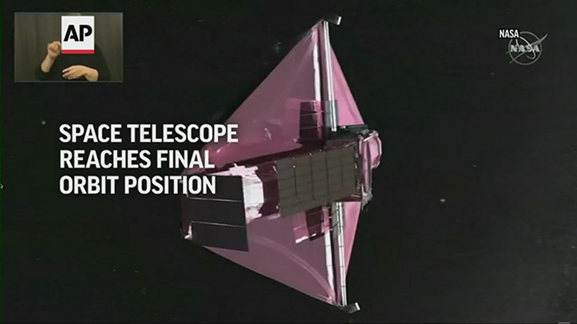 James Webb Space Telescope in orbit 1 million miles from Earth