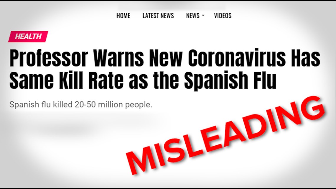 VERIFY Misleading headlines comparing coronavirus to Spanish flu