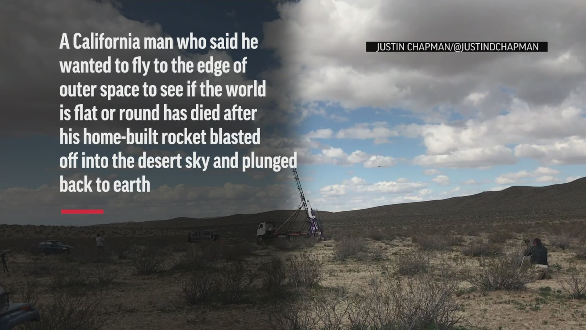 'Mad' Mike Hughes was killed on Saturday afternoon after his rocket crashed on private property near Barstow.