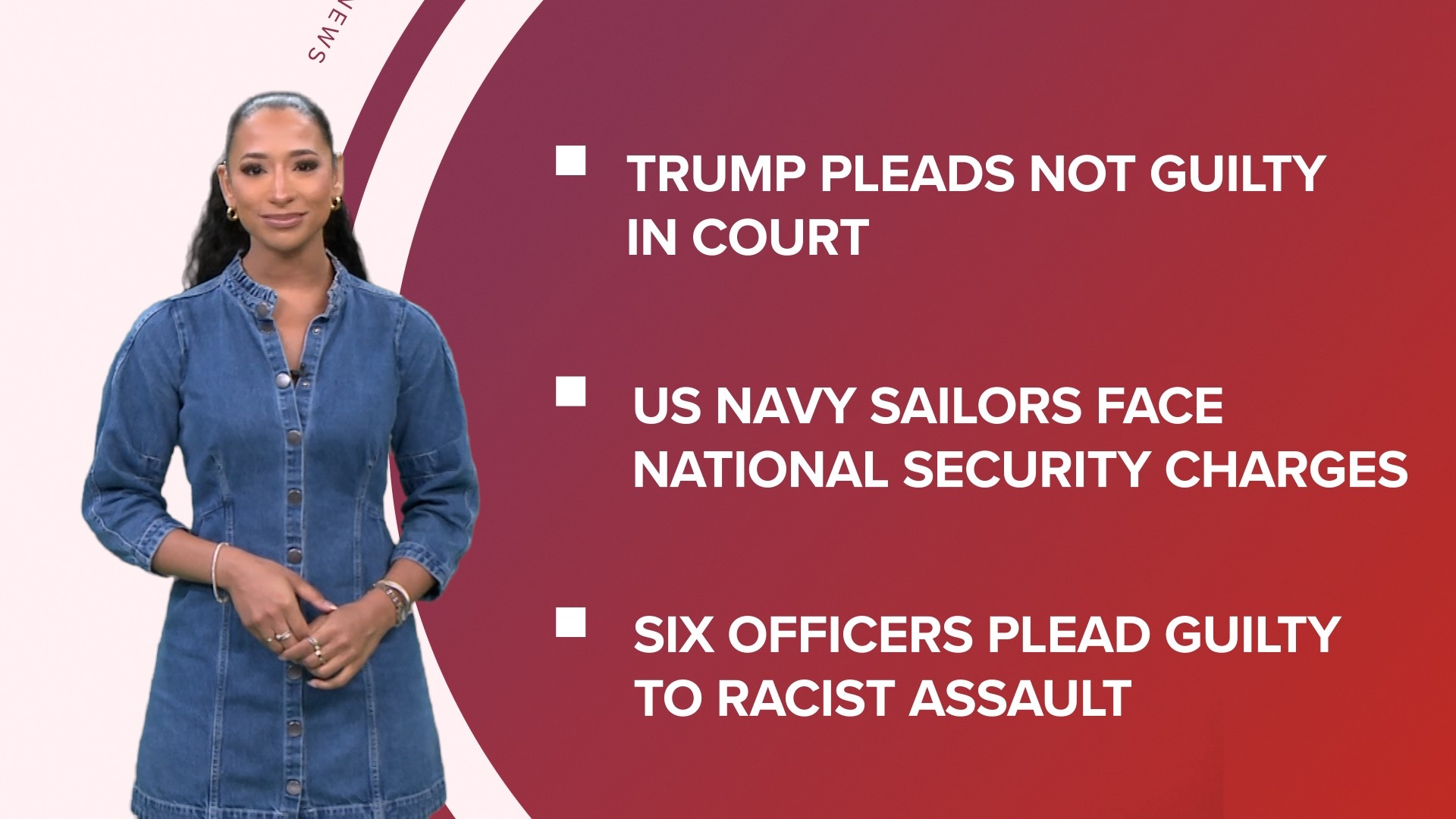 A look at what is happening in the news from Trump pleads not guilty to more federal charges to 2 US Navy sailors arrested and more Taylor Swift 2024 tour dates.