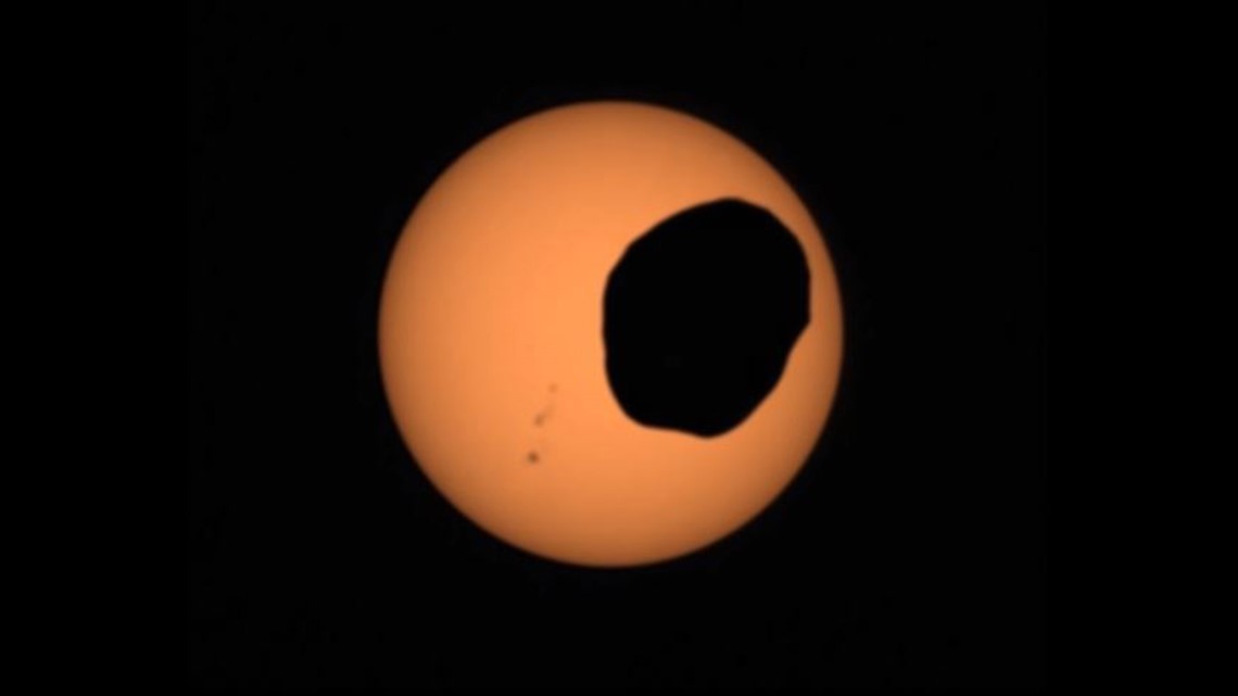 NASA Mars rover catches moon Phobos passing in front of sun - Vimarsana News