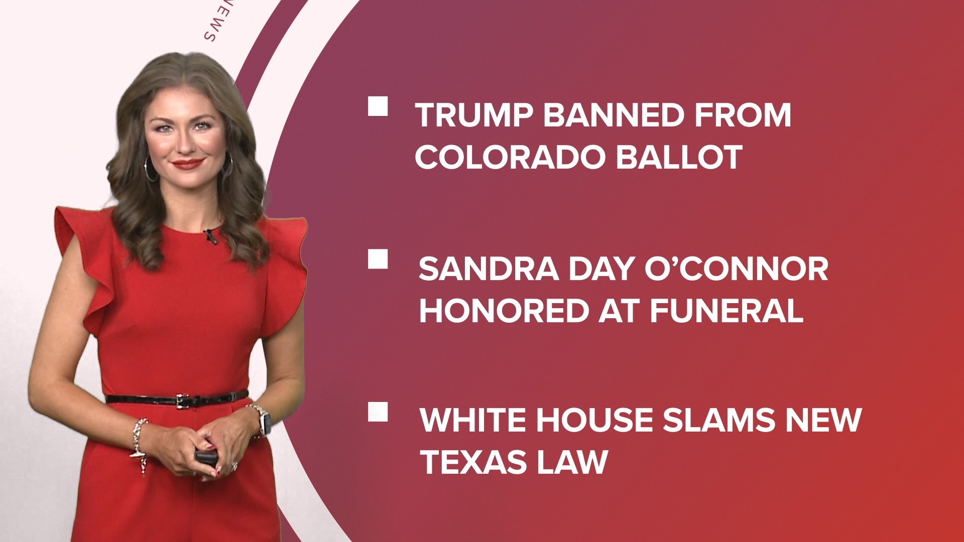 A look at what is happening in the news from the Colorado Supreme Court disqualifying Donald Trump from the 2024 primary ballot to Sandra Day O'Connor laid to rest.