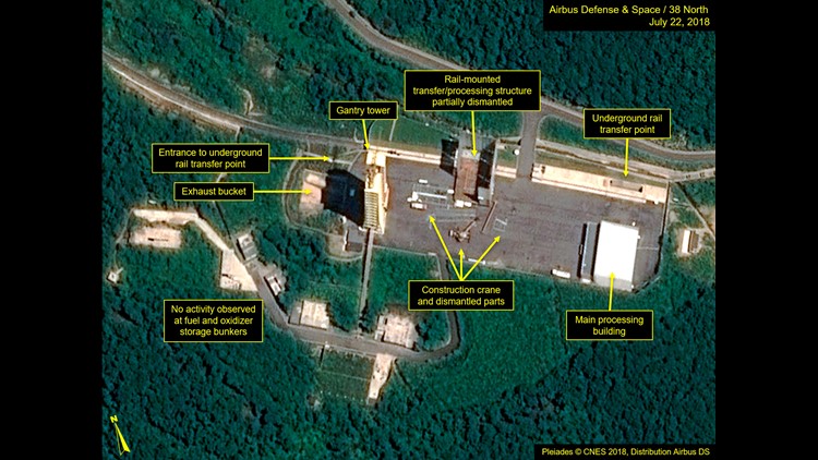 North Korea begins dismantling rocket launch site facilities, satellite images show