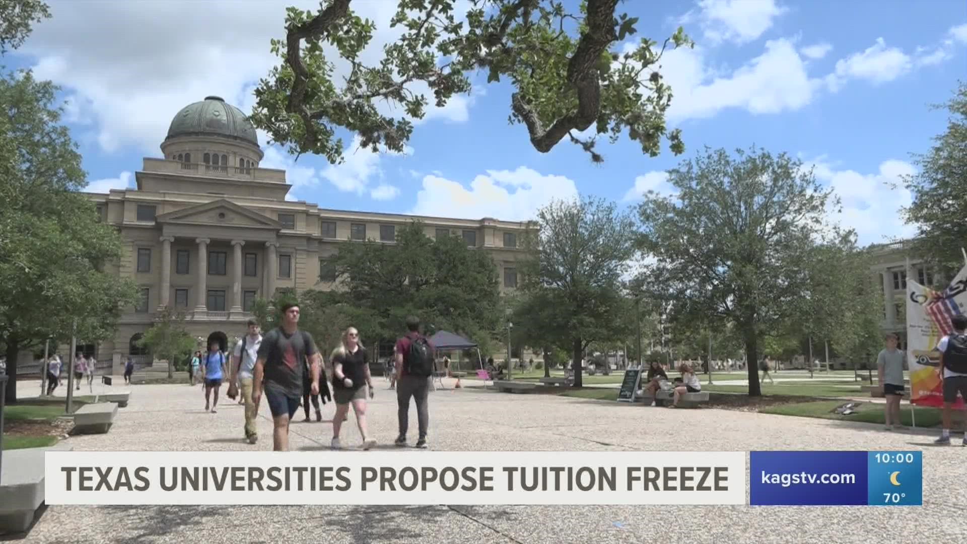 The Texas A&M University system is leading the charge on a proposed two-year tuition freeze in exchange for nearly $1 billion in additional state funding.