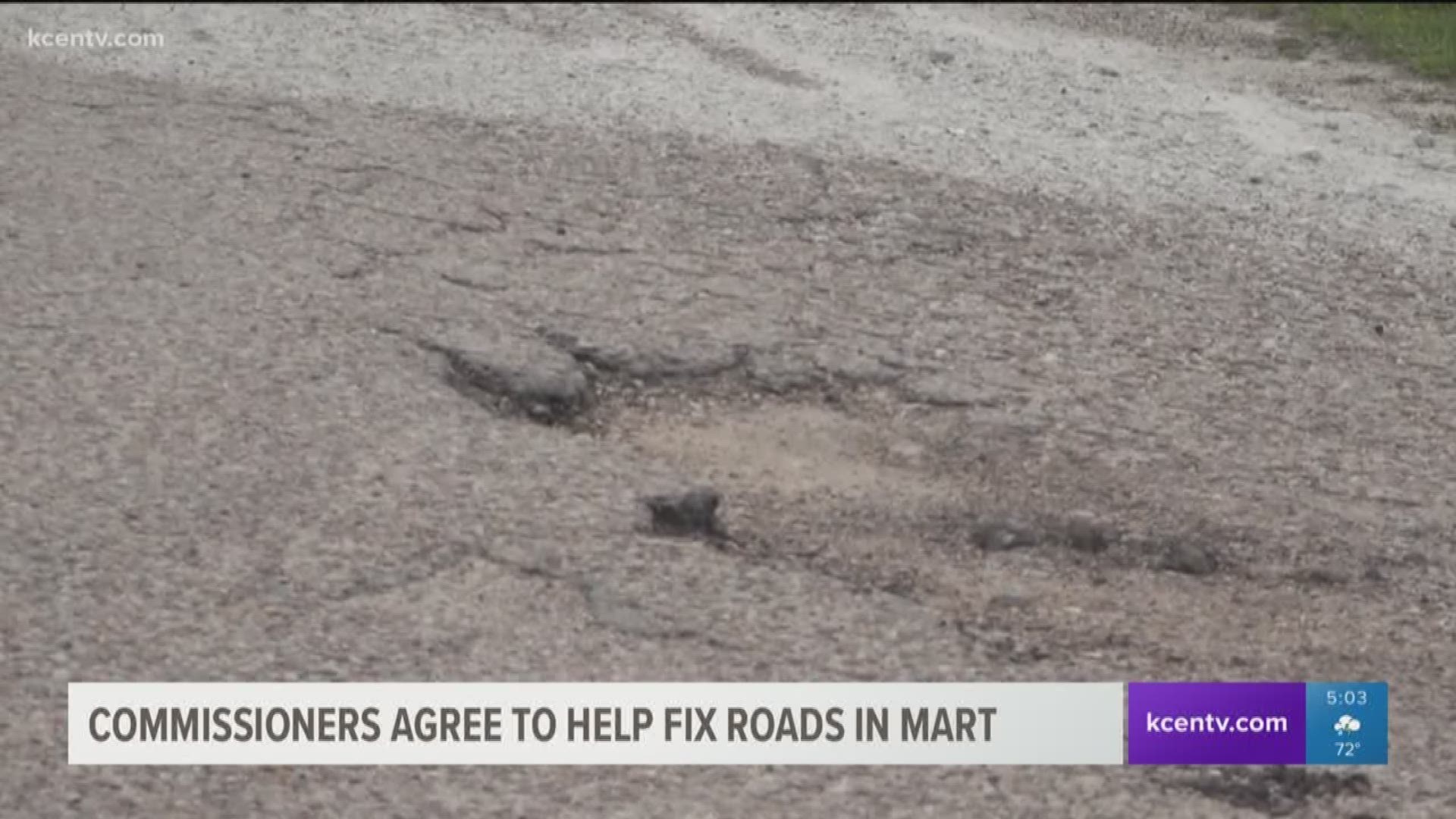 McLennan County commissioners unanimously approved a resolution to help the city of Mart repair their roads. 
