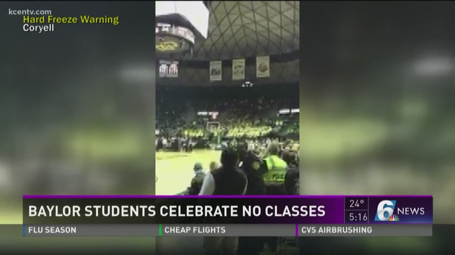Cheers erupt from students at the Baylor v. Oklahoma State game. 