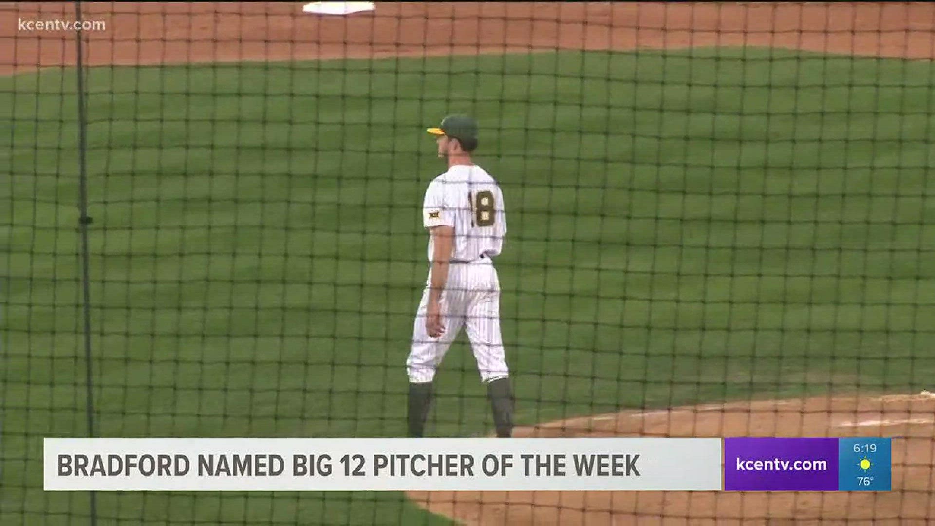 Cody Bradford was named Big 12 Pitcher of the Week.