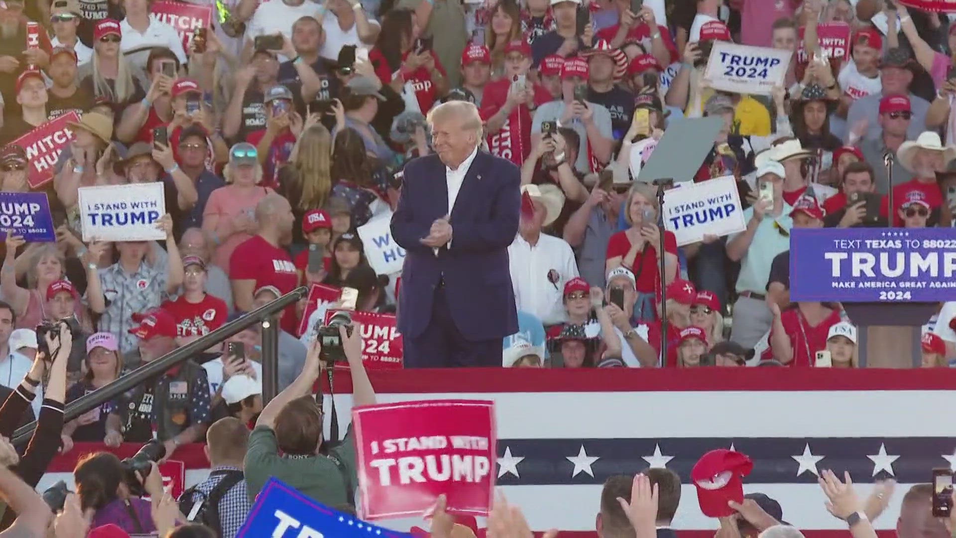 Thousands gathered in Waco to attend the former President's first rally on the 2024 campaign trail.