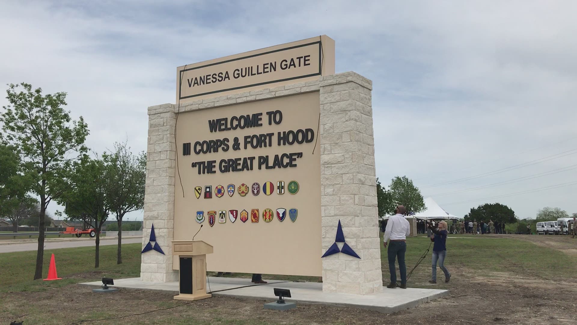 The gate named after Spc. Guillen was unveiled Monday in a ceremony attended by the Guillen family.