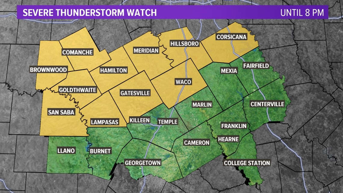 14 Central Texas counties under severe thunderstorm watch ...