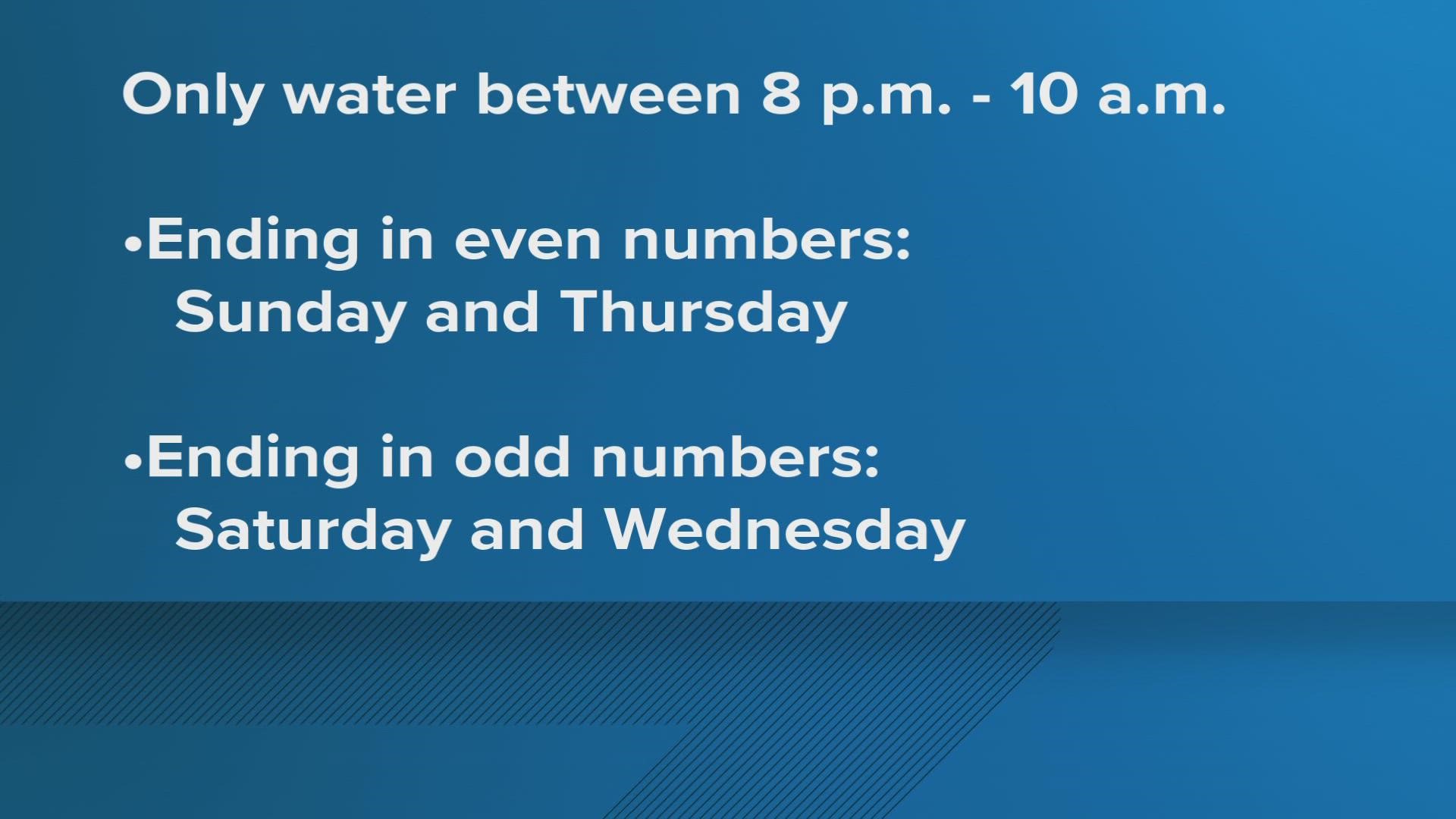 Belton issued a city water schedule to help balance out demand during times of peak usage.