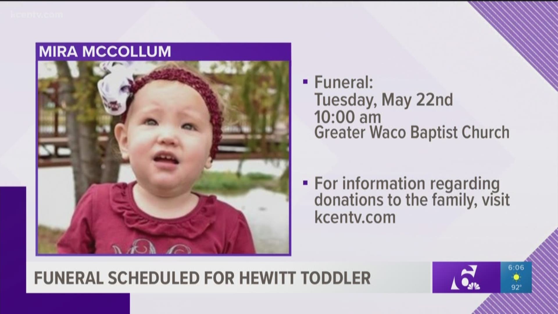 A funeral is scheduled next week for a Hewitt toddler, who died after falling into a swimming pool earlier this week. 