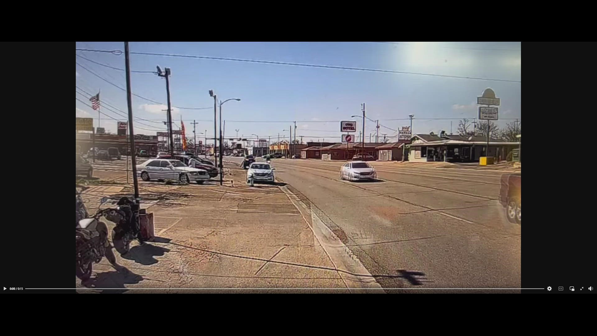 This video was caught Wednesday afternoon in front of Moto Psycho Motorcycle Shop in Killeen at 704A E. Veterans Memorial Blvd.