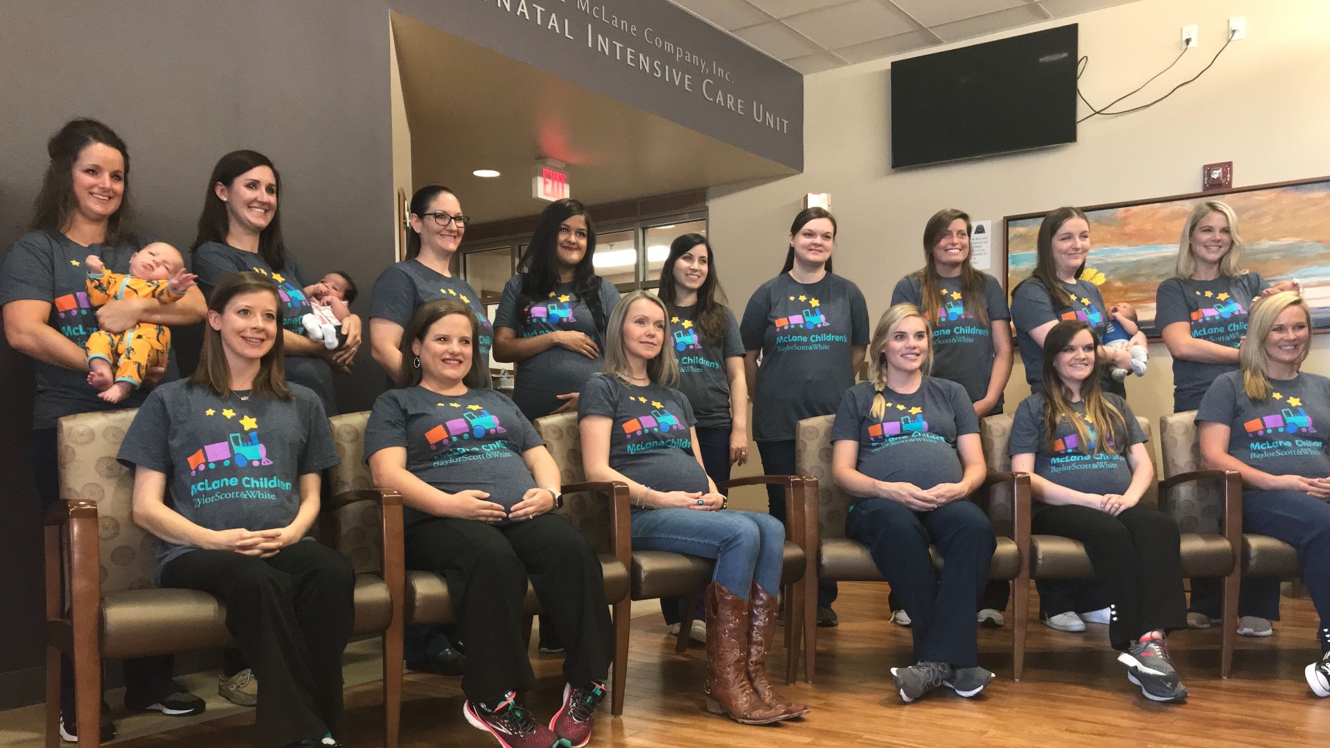 While some of them have already had their bundles of joy, at one point 19 Baylor Scott and White NICU nurses were pregnant at the same time.