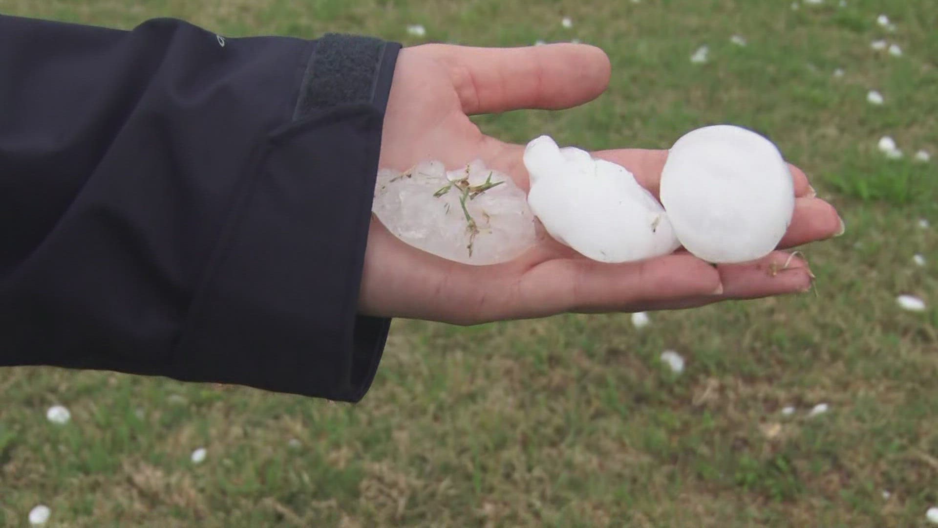 Places like China Spring and Valley Mills were hit especially hard, facing up to baseball-sized hail.