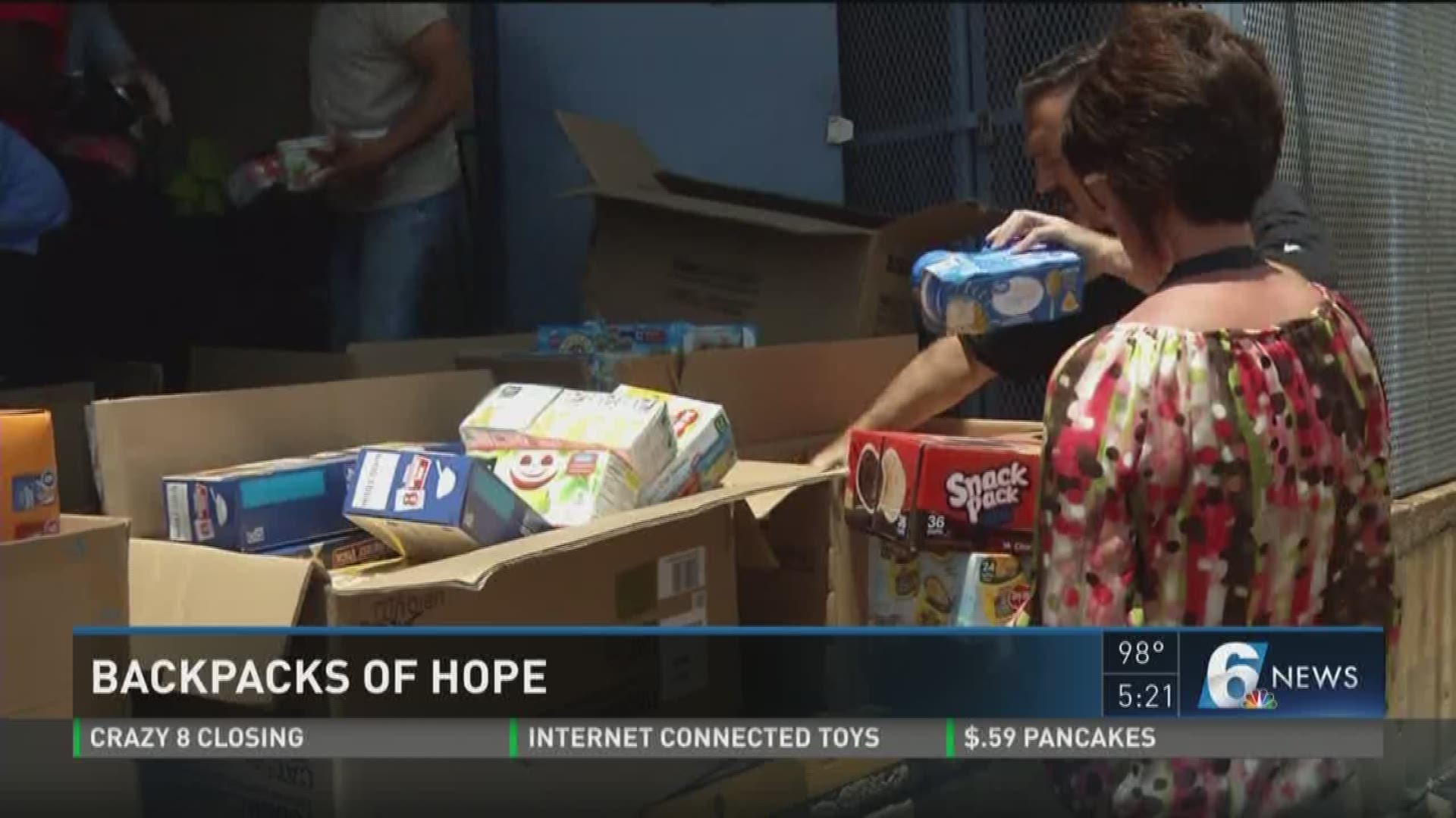 The Backpacks of Hope program provides children in need backpacks full of food so they don't go hungry.