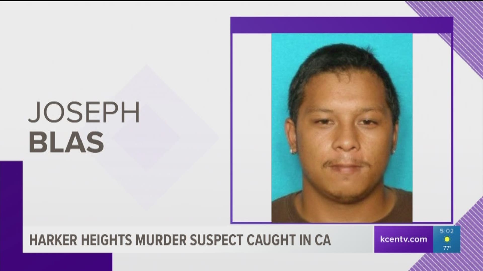 A Harker Heights man suspected of fatally shooting a man last month is in custody after being caught in California last week. 
