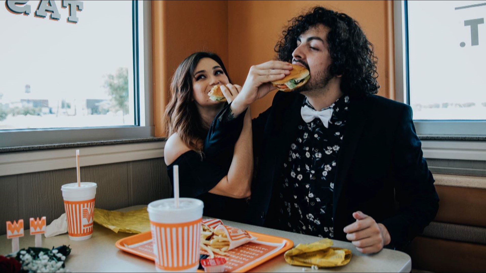 The pandemic might have delayed their wedding, but Danny and Alex didn't let that stop them from expressing their love for one another... and for a good burger.