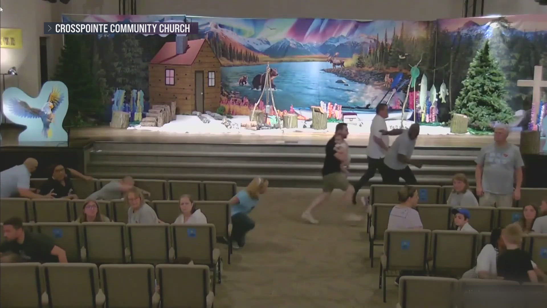 Police say a church security guard shot and killed the 31-year-old gunman outside.