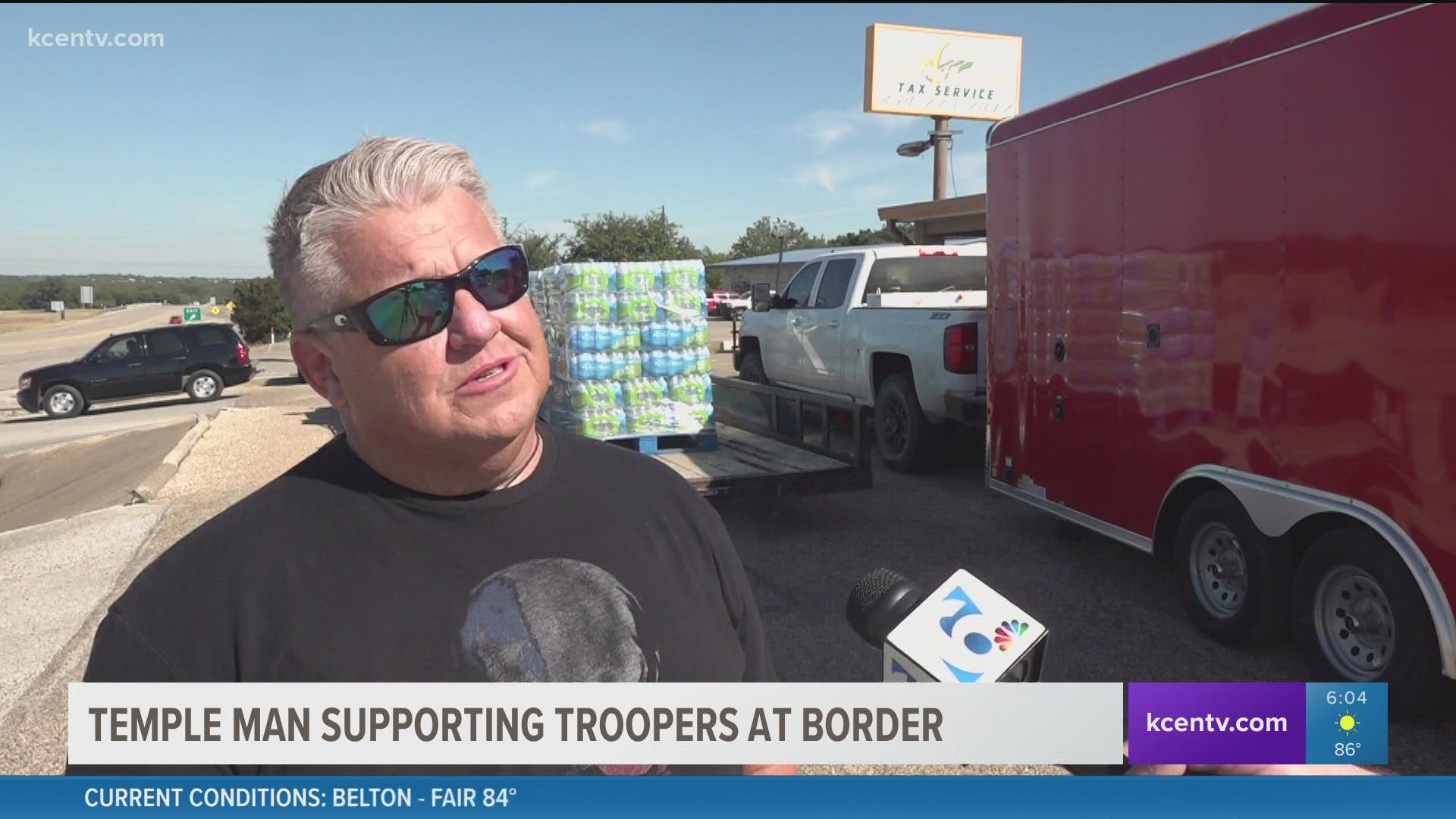 William Conlon is one of several residents gathering supplies from the community to go feed law enforcement officers at the border.