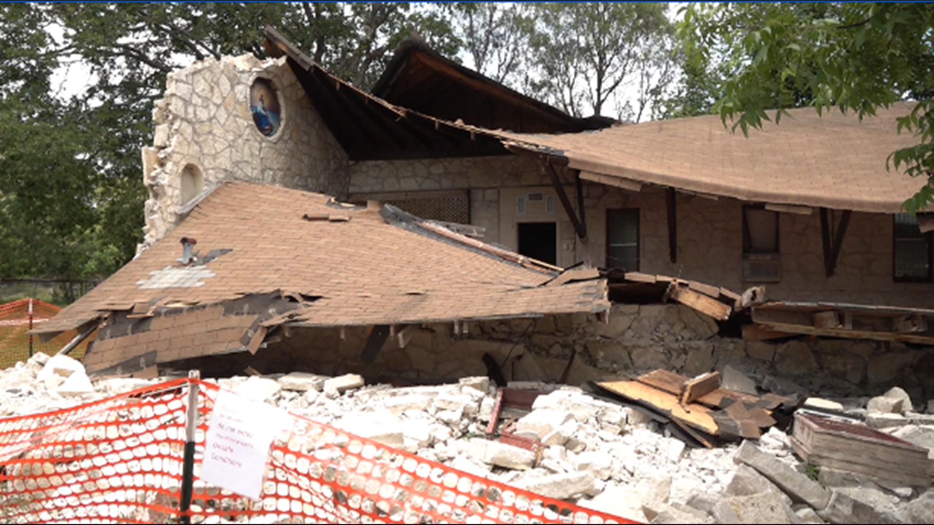 The Lampasas community is working to save a small stone church after a wall caved in several weeks ago.