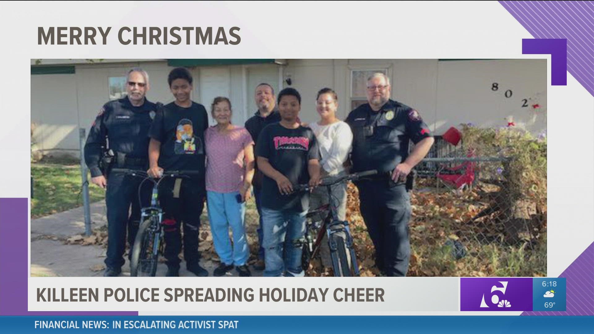 The Killeen Police Department is spreading a little Christmas cheer after one of its units surprised two local boys with brand new bikes.