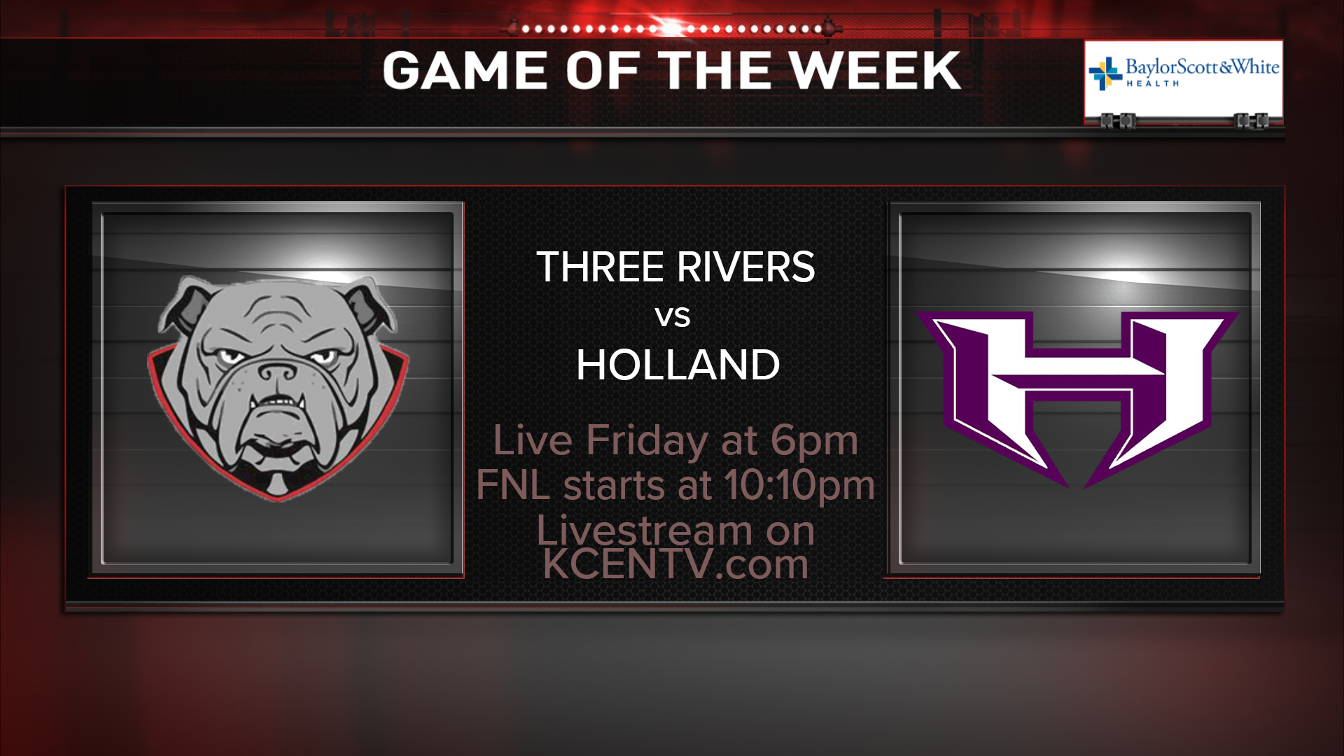 The Game of the Week will feature Holland and Three Rivers