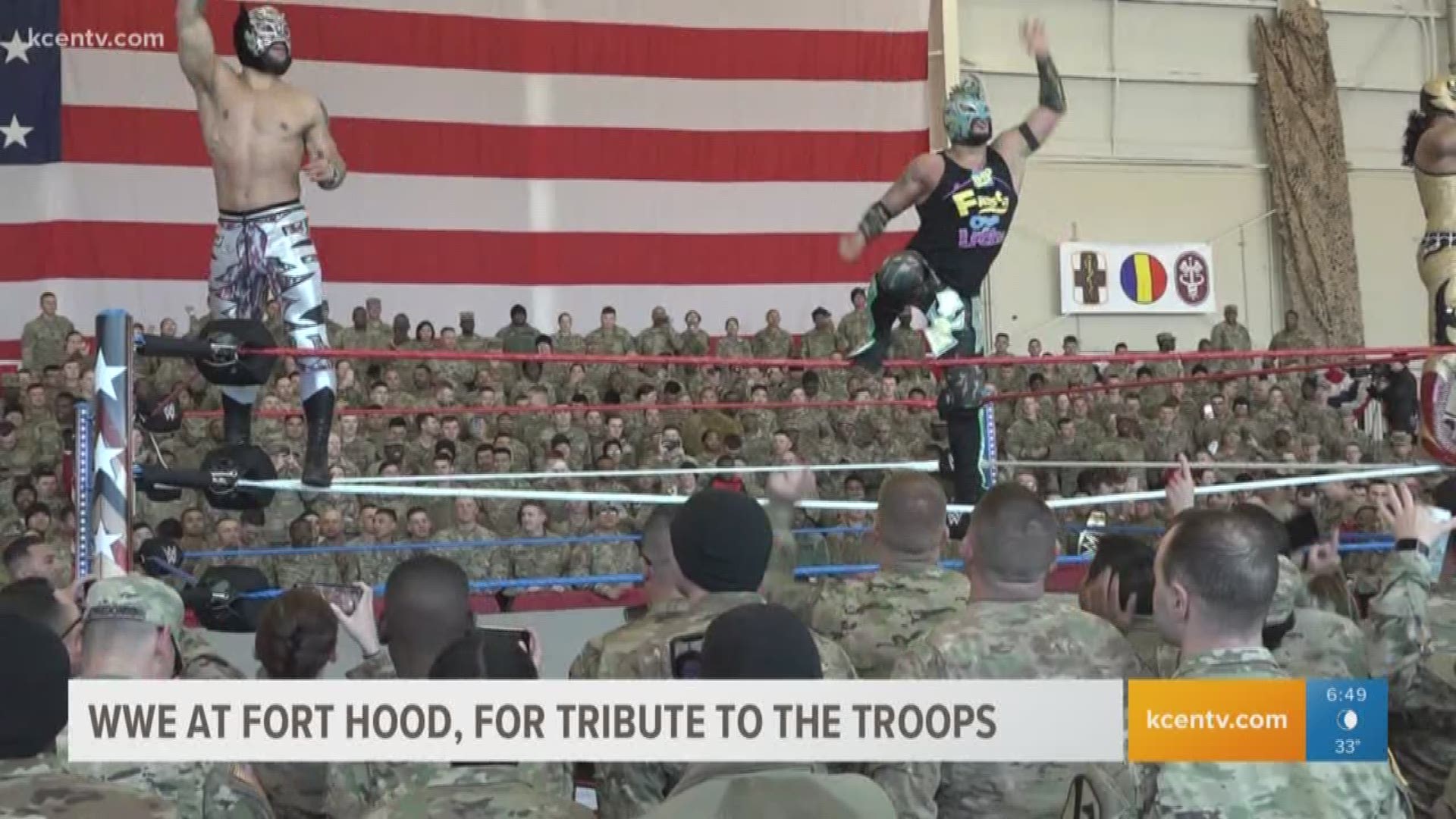 The WWE held their 16th Annual Tribute to the Troops at Fort Hood. Honoring the service men and women on the base.