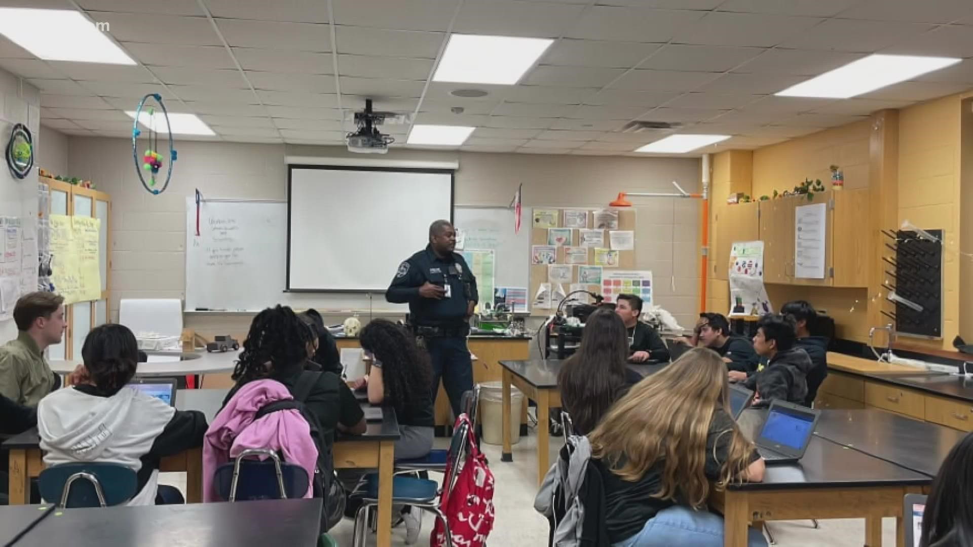 "We went over protons, neutrons, electrons, and how they were discovered," said Officer Undrea Mitchell.