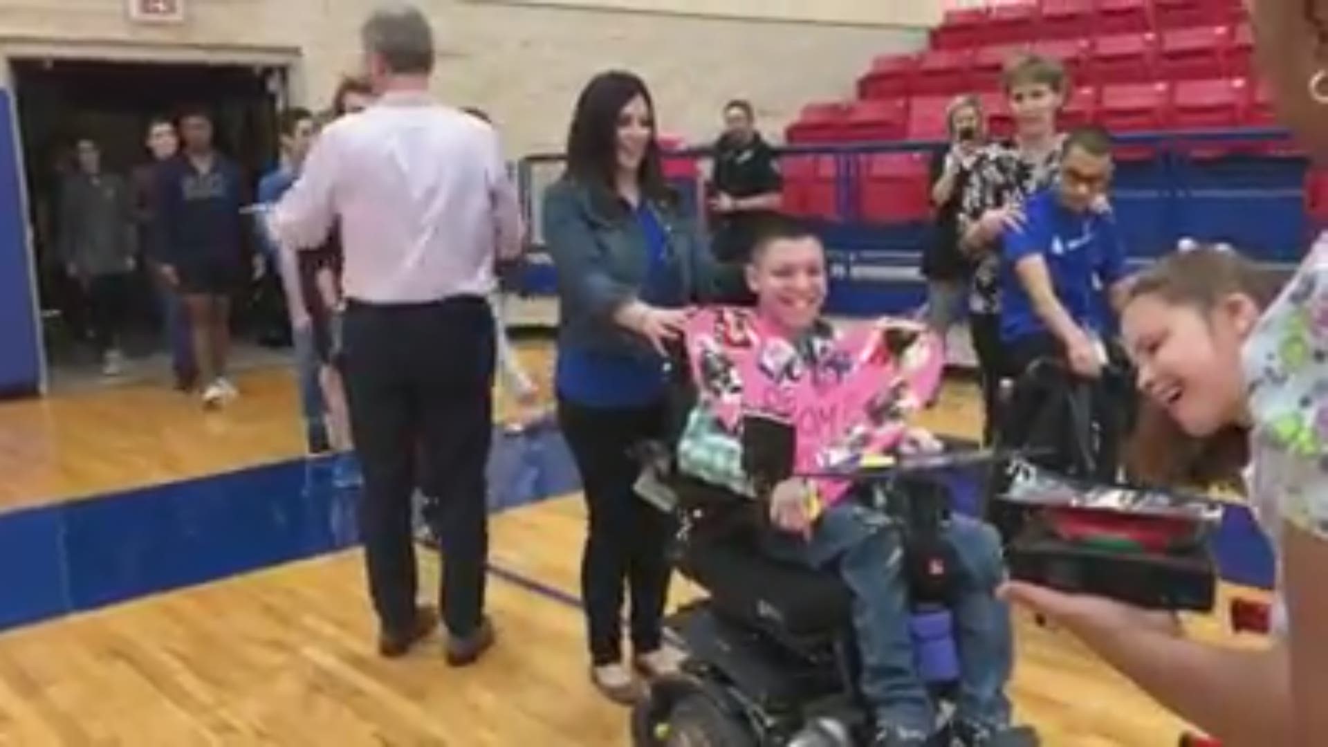 Benjamin, a Midway High School student with special needs, is winning the internet after a promposal to his life-long friend Kendall, who also has special needs.