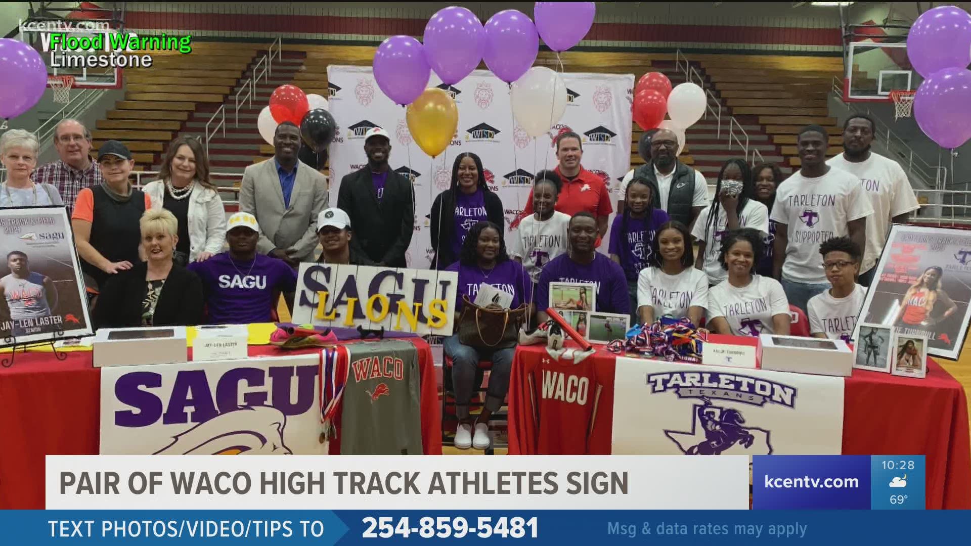 Two stars at Waco High are running their way to college after signing Tuesday.