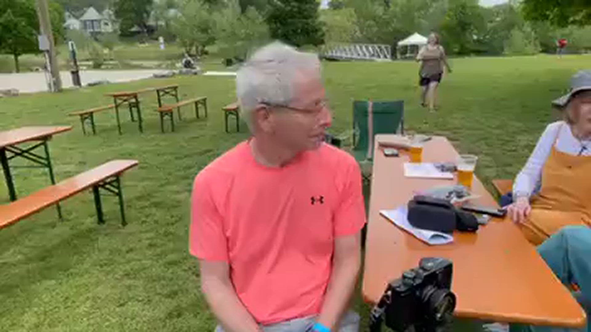 Christian Hennes, an amateur skywatcher from France, gives some of his eclipse expertise to 6 News
Credit: Jacob Wallin