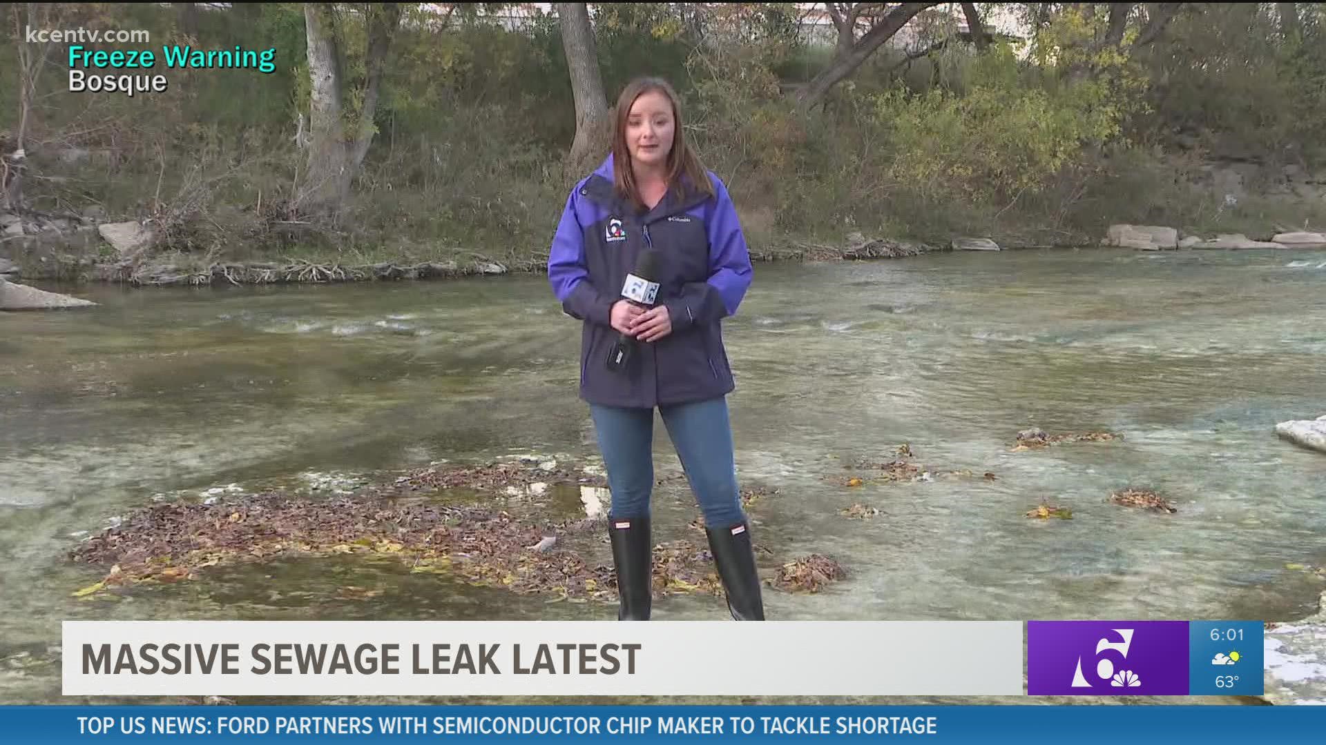 1.3 million gallons of sewage spilled into Nolan Creek, city officials say. Baylee Bates with more.