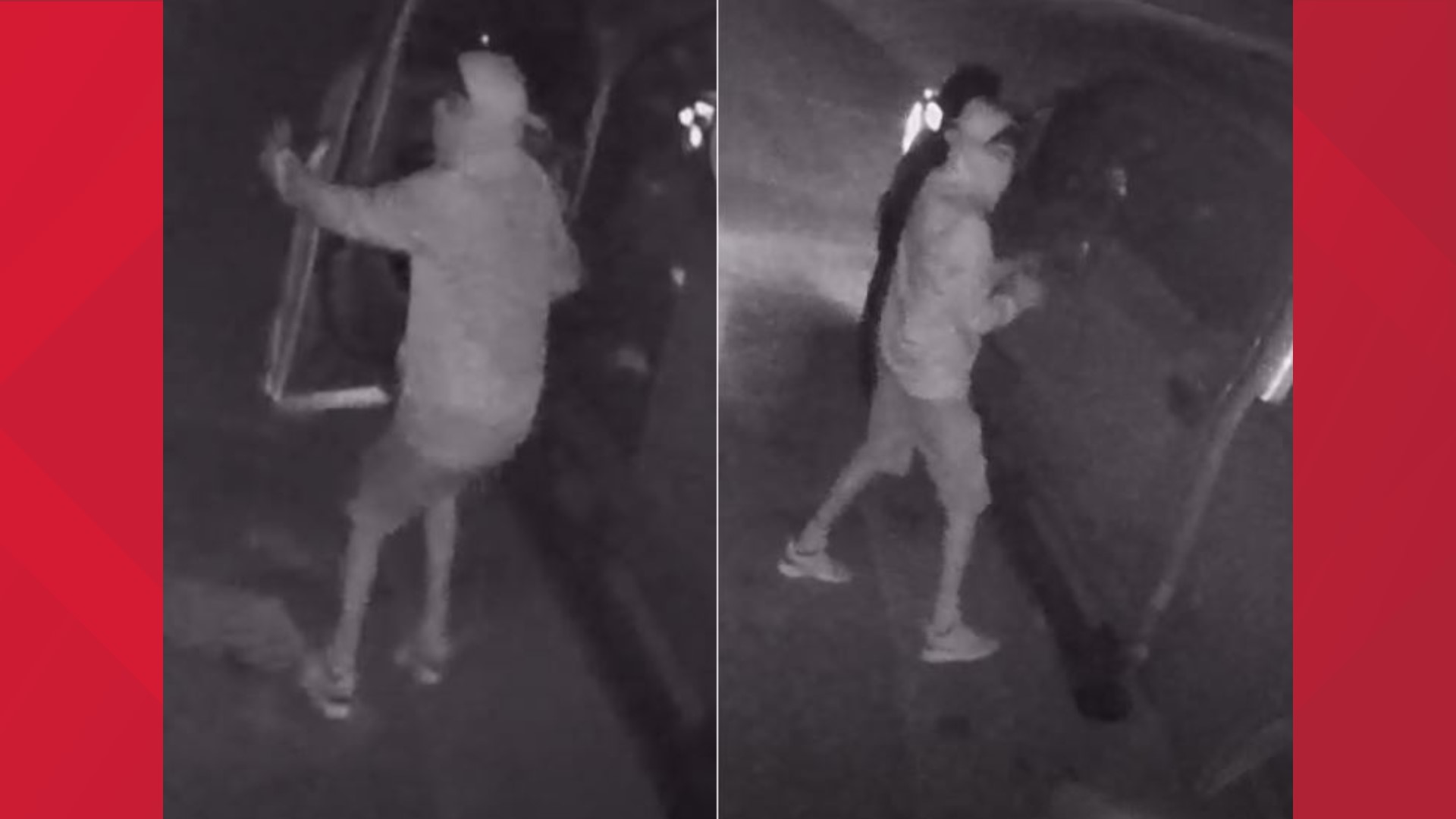 The department said it received several burglary reports over the weekend, with one suspect caught on camera.