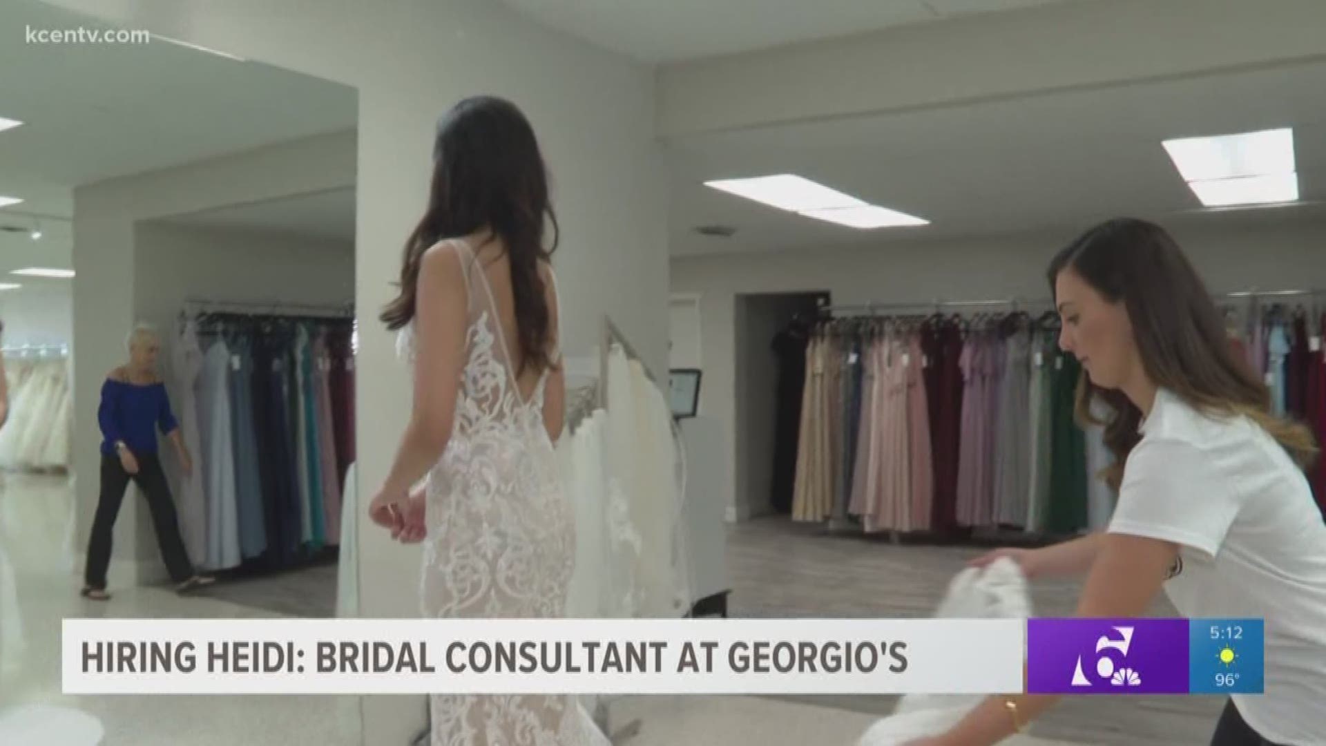 In this edition of Hiring Heidi, Texas Today anchor Heidi Alagha helped a bride pick out her dress.