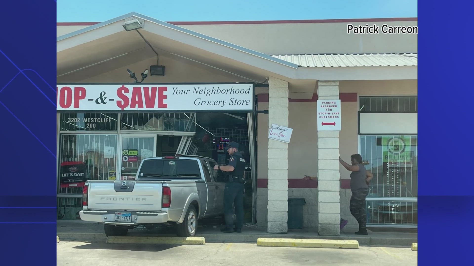 Police say the vehicle drove into the front door the Stop N Save Convenience Store on June 24.