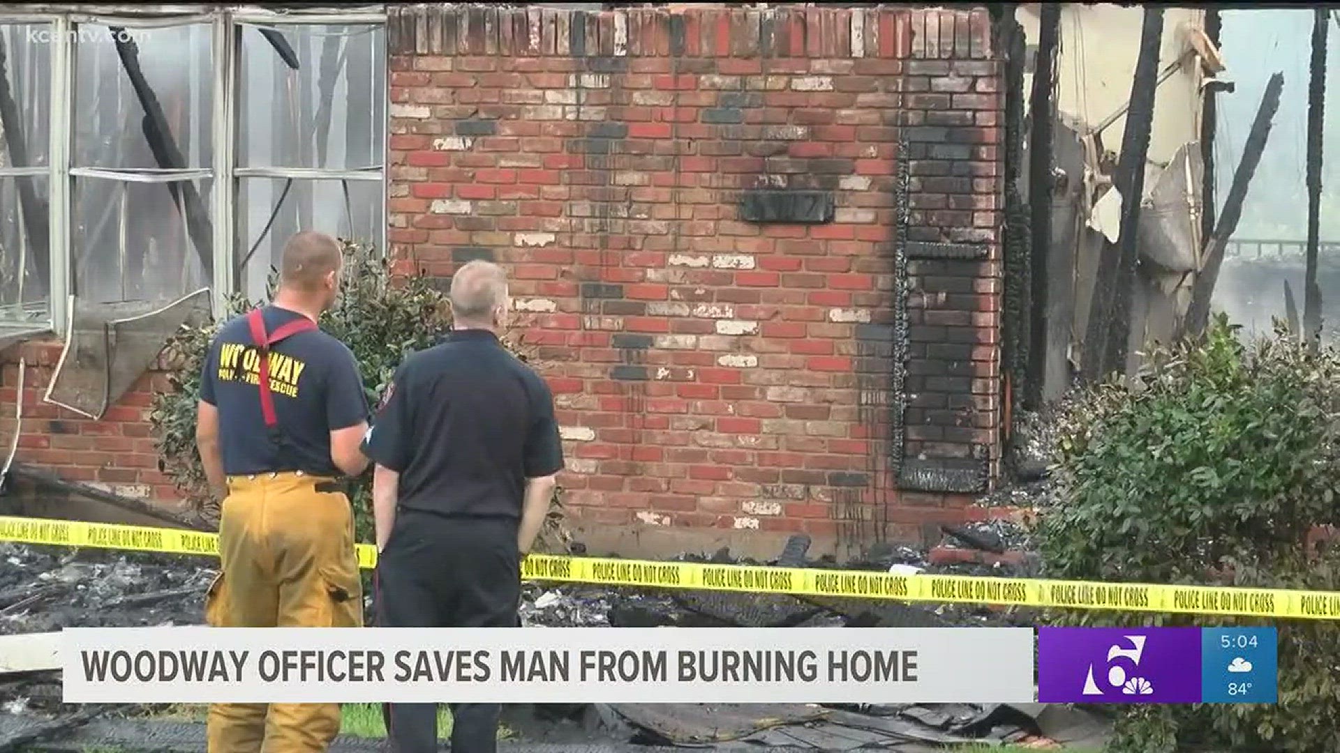 Officer Terry Mason responded to the house fire as a police officer, but his training as a firefighter was what helped him save a man's life.
