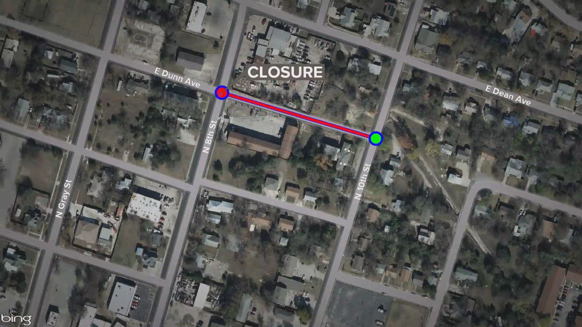The closure will be from 7am-5pm today. 