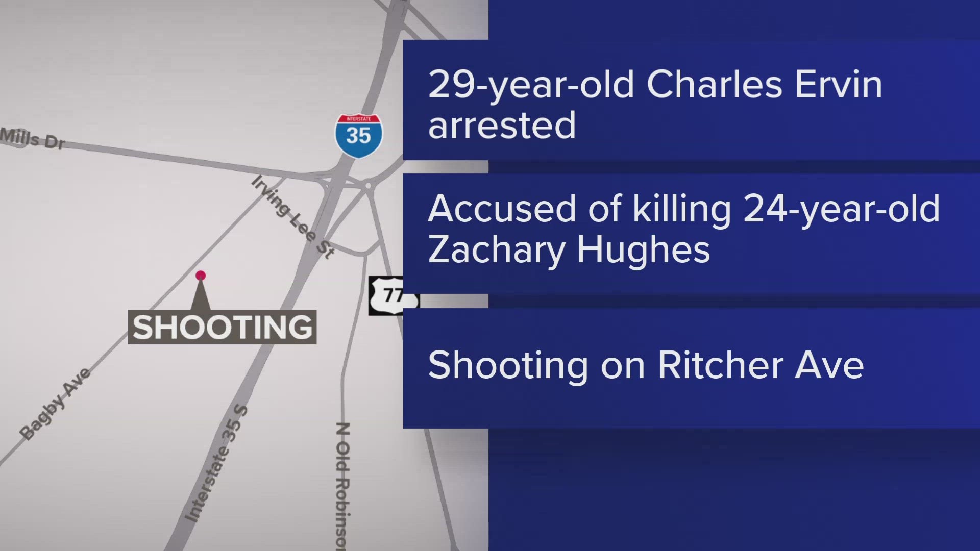 The man is suspected of shooting and killing 24-year-old Zachary Hughes.