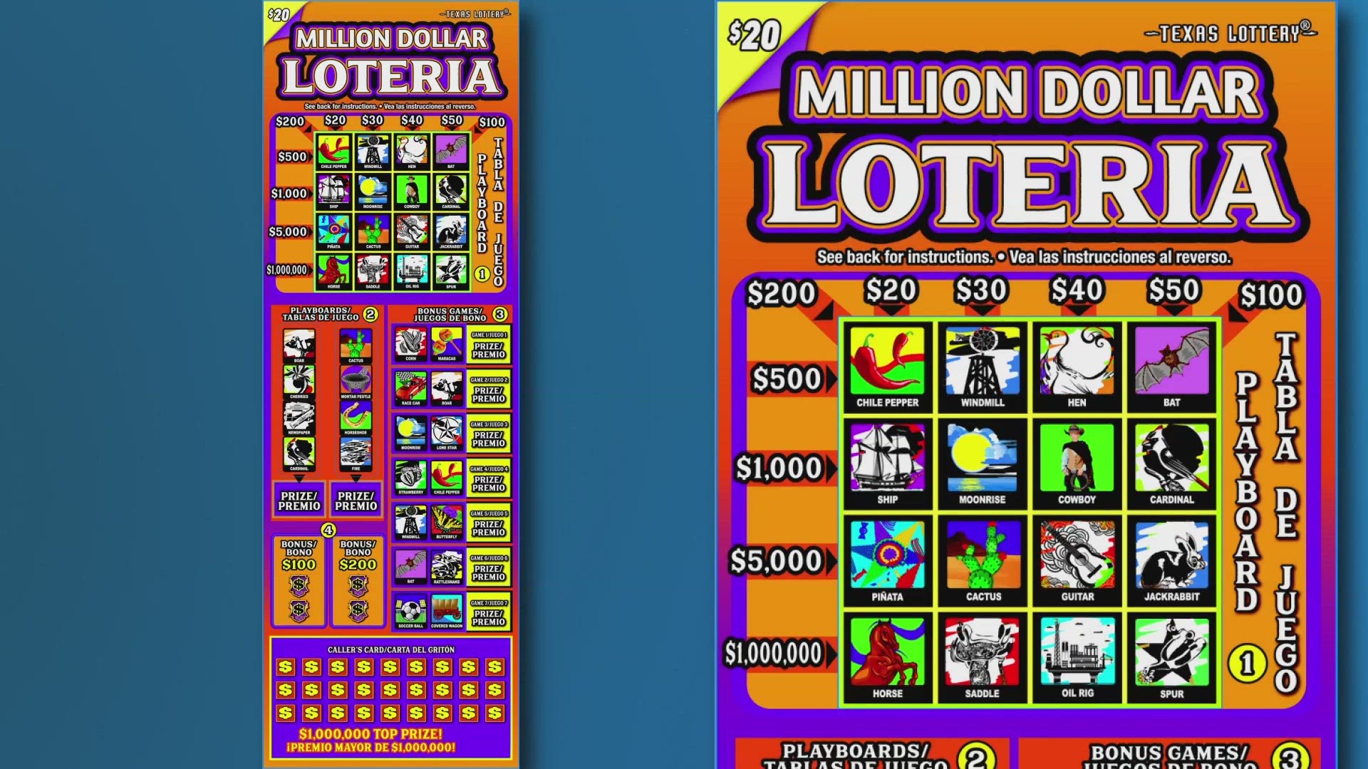 The lucky winner won the top prize from the Texas Lottery's scratch ticket game Million Dollar Loteria.