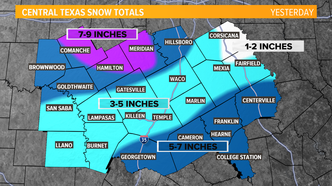 LIVE UPDATES Where and how long snow will fall in Central Texas