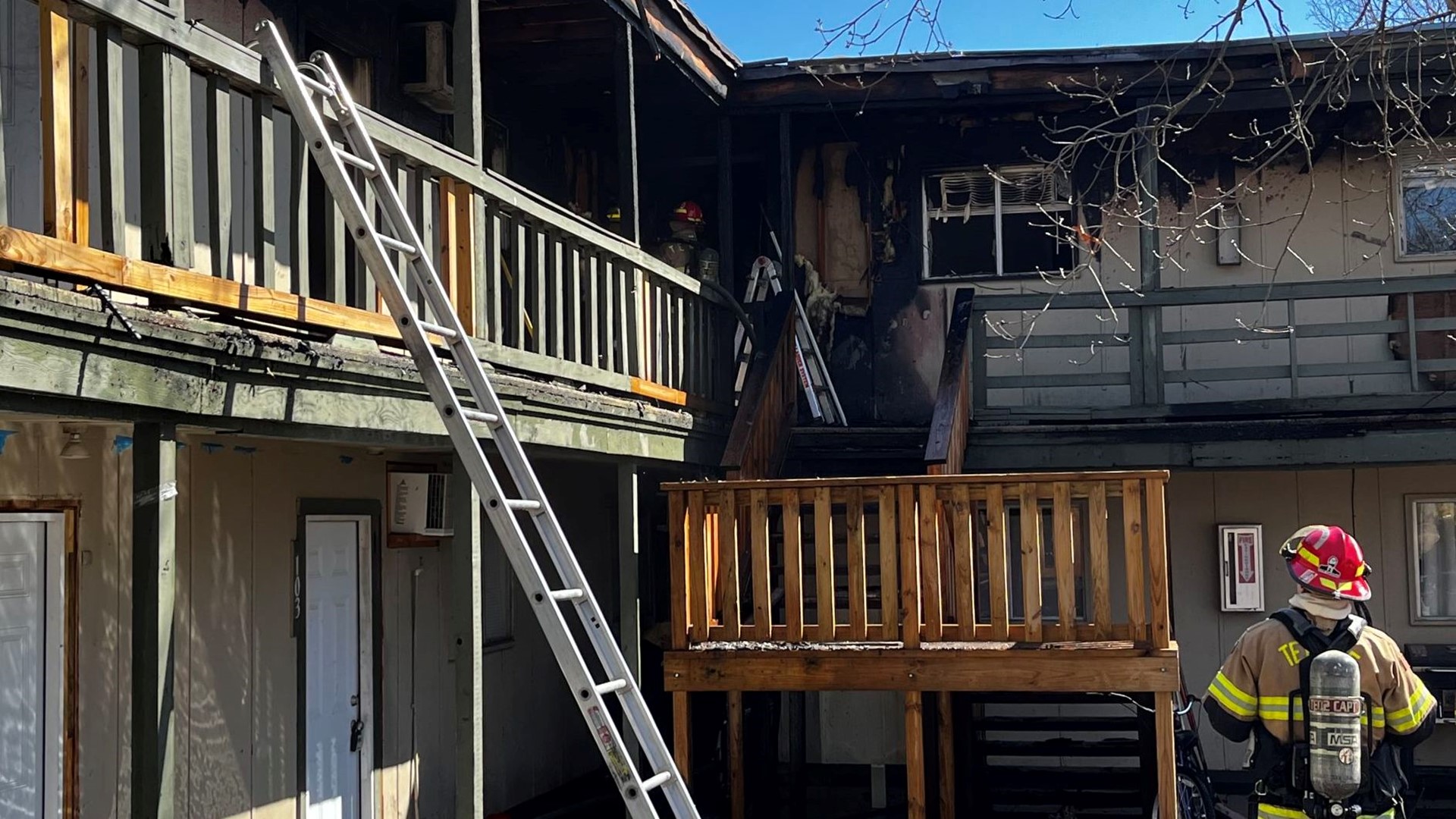 Seven adults and one child were in various apartments of the 16-apartment building at the time of the fire, according to Temple Fire.