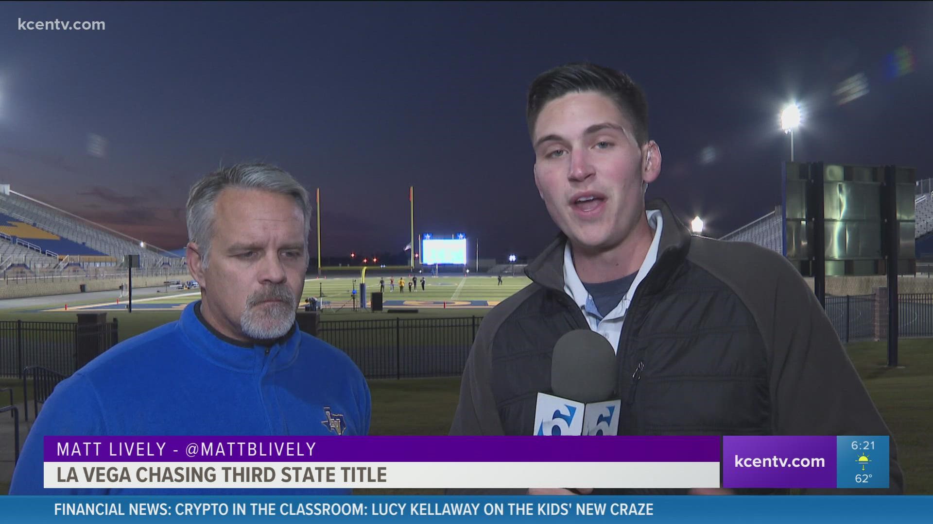 Matt Lively goes live with La Vega head coach Don Hyde ahead of the Pirates playoff game