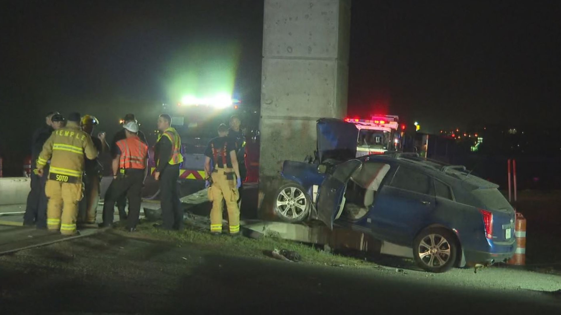 Four people suffered serious injuries after a car crash around 3 a.m. Thursday on Airport Road near the West Adams Avenue bridge. When officials arrived on the scene, they found a car on fire with the victims trapped inside.