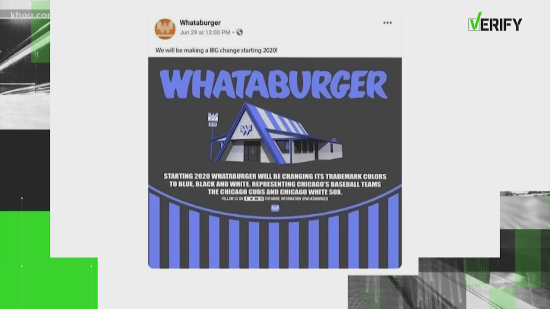 Do illegal immigrants really get benefits from our government? Say it ain’t so! Is Whataburger going black and blue to honor Chicago teams? Chris Rogers verifies.