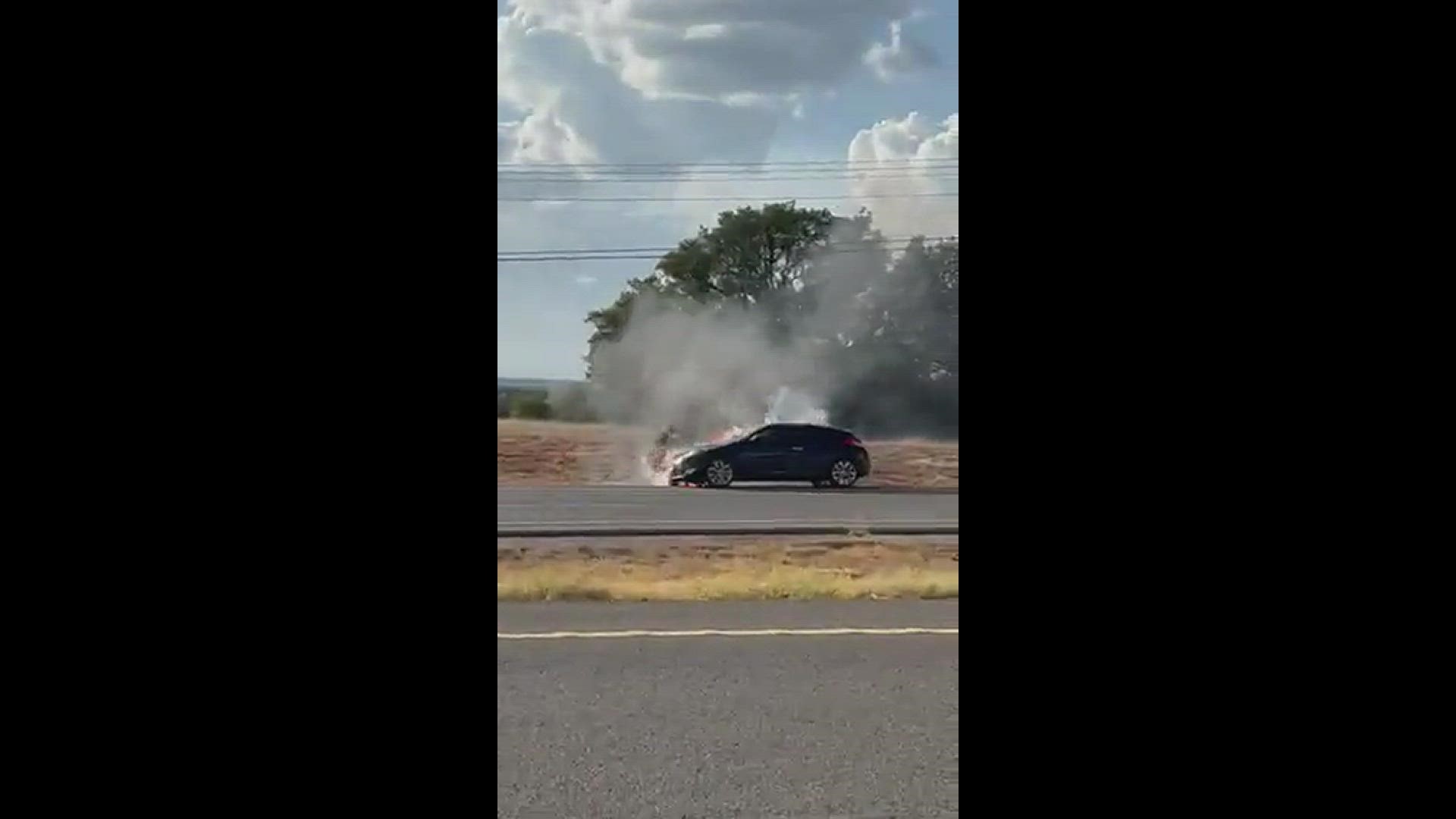 Viewer Harry Sanchez sent a video of a car caught on fire in Killeen.
Credit: Harry Sanchez
