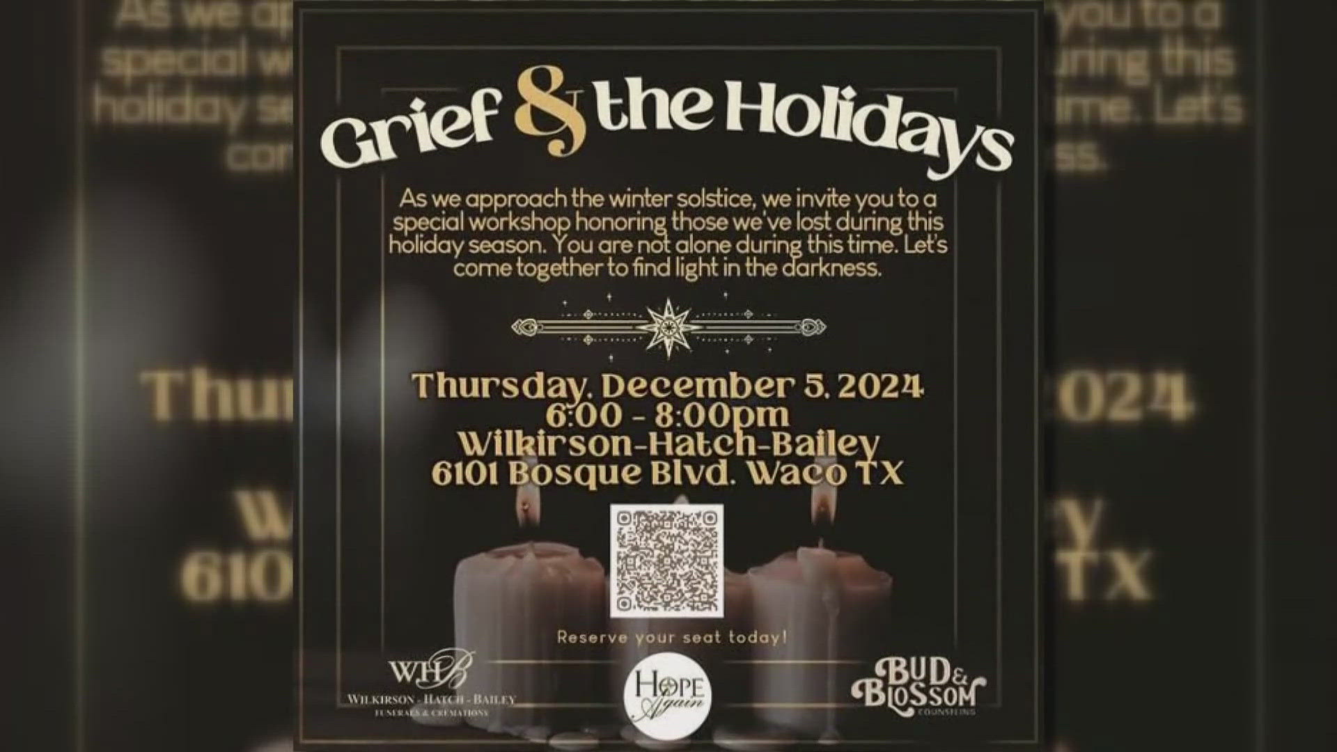 Counselors host a grief workshop to support those grieving, offering practical strategies for coping with loss during what can be the year's most challenging time.