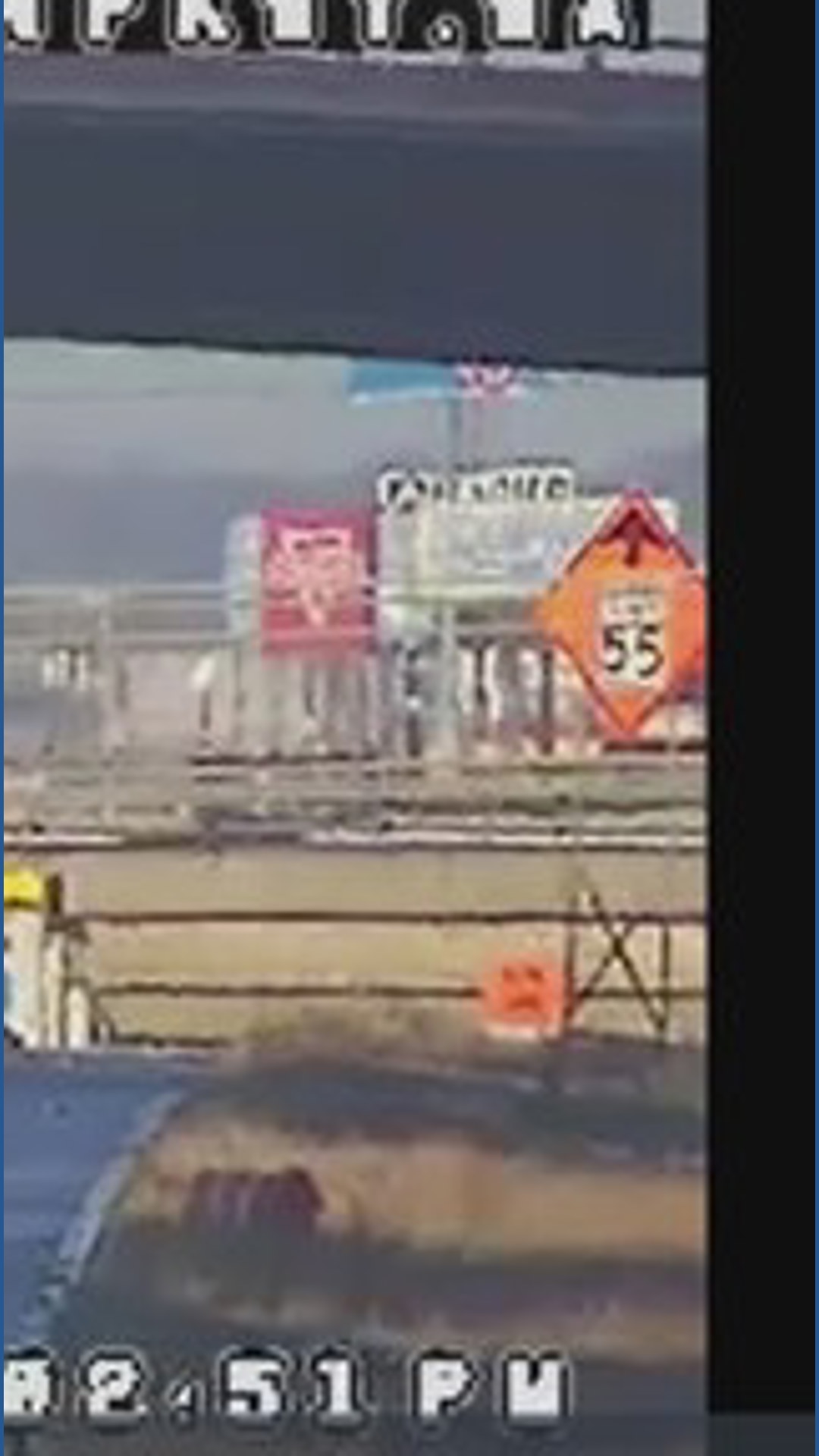 TxDOT cameras show refreezing roads as sun sets